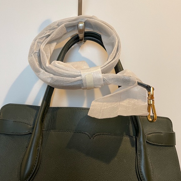 Kate Spade forest green leather tote with brown suede interior / crossbody strap - Picture 6 of 6